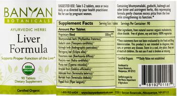 Banyan Botanicals Liver Formula - supplement