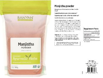 Banyan Botanicals Manjistha Powder - supplement