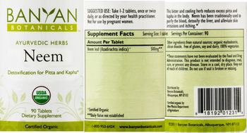 Banyan Botanicals Neem - supplement