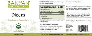 Banyan Botanicals Neem - supplement