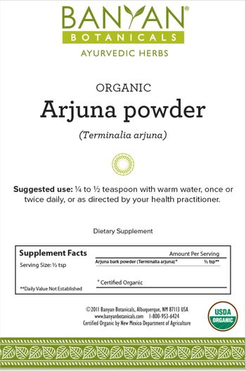 Banyan Botanicals Organic Arjuna Powder - supplement