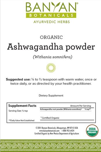Banyan Botanicals Organic Ashwagandha Powder - supplement