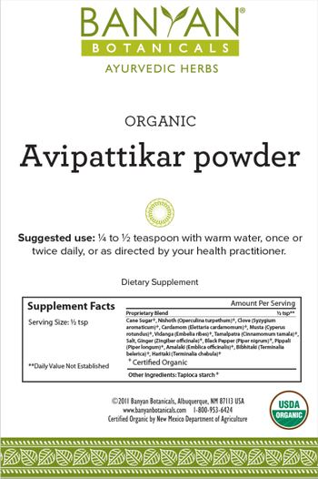 Banyan Botanicals Organic Avipattikar Powder - supplement