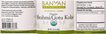 Banyan Botanicals Organic Brahmi/Gotu Kola - supplement