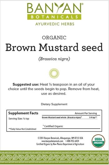 Banyan Botanicals Organic Brown Mustard Seed - supplement
