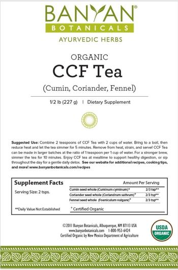 Banyan Botanicals Organic CCF Tea - supplement