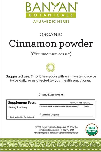 Banyan Botanicals Organic Cinnamon Powder - supplement