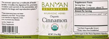 Banyan Botanicals Organic Cinnamon - supplement