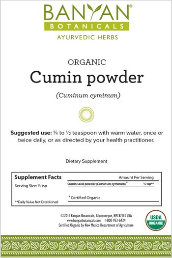 Banyan Botanicals Organic Cumin Powder - supplement