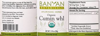 Banyan Botanicals Organic Cumin Whl - supplement