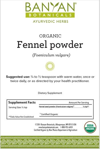 Banyan Botanicals Organic Fennel Powder - supplement
