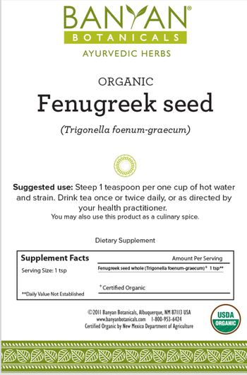 Banyan Botanicals Organic Fenugreek Seed - supplement