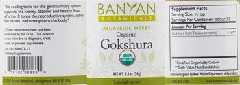Banyan Botanicals Organic Gokshura - supplement