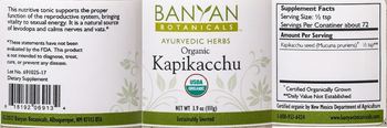 Banyan Botanicals Organic Kapikacchu - supplement