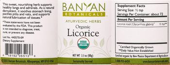 Banyan Botanicals Organic Licorice - supplement