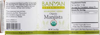 Banyan Botanicals Organic Manjista - supplement