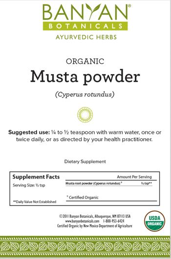 Banyan Botanicals Organic Musta Powder - supplement