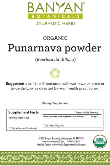 Banyan Botanicals Organic Punarnava Powder - supplement