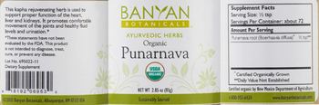 Banyan Botanicals Organic Punarnava - supplement