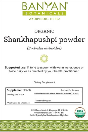 Banyan Botanicals Organic Shankhapushpi Powder - supplement
