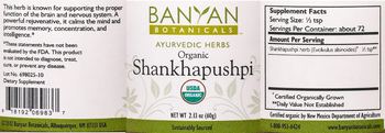 Banyan Botanicals Organic Shankhapushpi - supplement