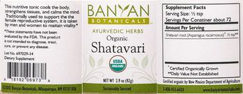 Banyan Botanicals Organic Shatavari - supplement
