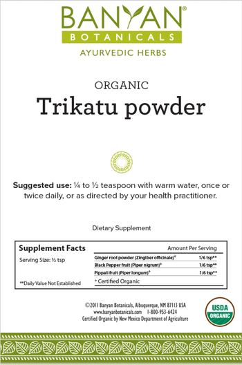 Banyan Botanicals Organic Trikatu Powder - supplement