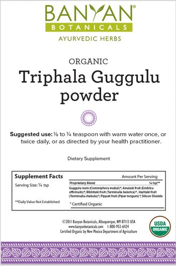 Banyan Botanicals Organic Triphala Guggulu Powder - supplement
