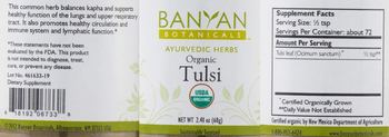 Banyan Botanicals Organic Tulsi - supplement