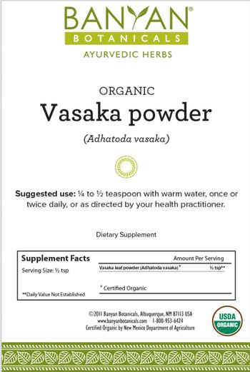 Banyan Botanicals Organic Vasaka Powder - supplement