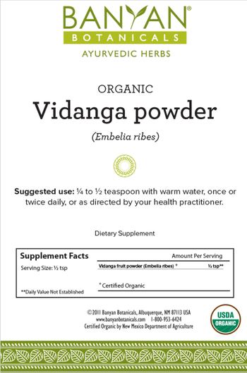 Banyan Botanicals Organic Vidanga Powder - supplement