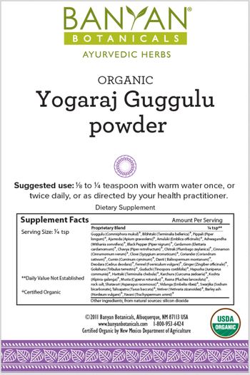 Banyan Botanicals Organic Yogaraj Guggulu Powder - supplement