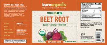 BareOrganics Beet Root - supplement