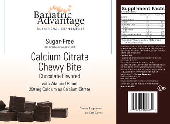Bariatric Advantage Calcium Citrate Chewy Bite Chocolate Flavored - supplement