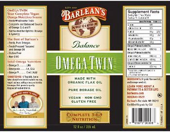 Barlean's Balance Omega Twin - omega twin supplement