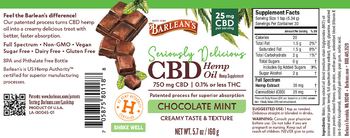 Barlean's CBD Hemp Oil Chocolate Mint - hemp supplement