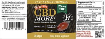 Barlean's CBD More! 25 mg - hemp derived supplement