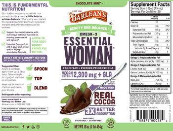 Barlean's Essential Woman Chocolate Mint - supplement