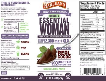 Barlean's Essential Woman Chocolate Mint - supplement