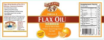 Barlean's Flax Oil Gummies Orange Flavor - flax oil supplement