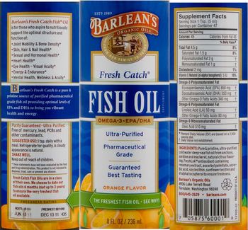 Barlean's Fresh Catch Fish Oil Orange Flavor - supplement