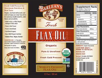 Barlean's Fresh Flax Oil - supplement