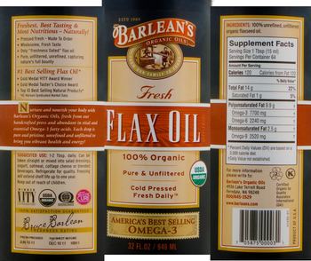 Barlean's Fresh Flax Oil - supplement