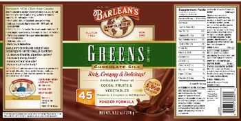 Barlean's Greens Chocolate Silk - supplement