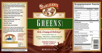 Barlean's Greens Chocolate Silk - greens supplement