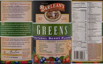 Barlean's Greens Natural Berry Flavor - supplement