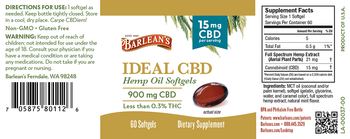 Barlean's Ideal CBD Hemp Oil Sofgels 15 mg - supplement