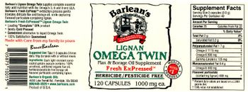 Barlean's Lignan Omega Twin - flax borage oil supplement