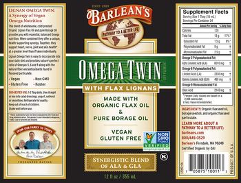 Barlean's Lignans Omega Twin - supplement