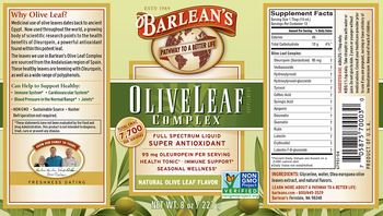 Barlean's Olive Leaf Complex Natural Olive Leaf Flavor - olive leaf complex supplement